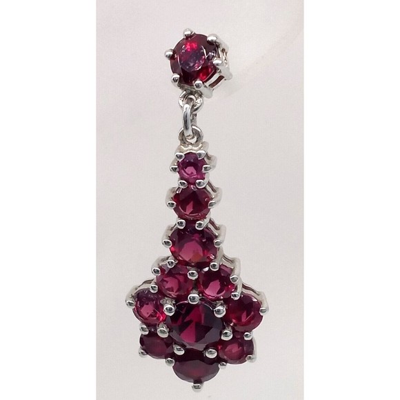 Pink Gemstone Chuck Clemency Earrings STS 925 Sterling Silver Dangle Sparkly! - Picture 5 of 12